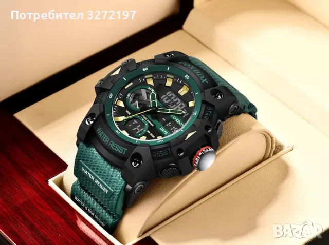 FOXBOX-Японски механизъм двоен дисплей,дигитален+аналогов,водоустойчив, снимка 9 - Мъжки - 48159883