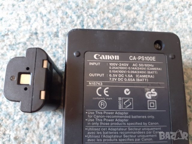 Зарядно устройство Canon CA-PS100E, снимка 6 - Батерии, зарядни - 41041536