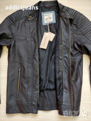 Мъжко кожено яке Tom Tailor размер L, снимка 2 - Якета - 36469461