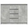 vidaXL Бюфет с чекмеджета, бетонно сив, 100,5x35x76см, инженерно дърво, снимка 6