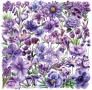 50 бр прозрачни лилави цветя самозалепващи лепенки стикери за украса декор картонена торта и др, снимка 1