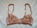 70А кокетен прозрачен дантелен сутиен в розов цвят, снимка 5