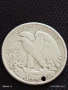 Сребърна монета половин долар 1942г. Америка продупчена за НАКИТ, НОСИЯ, КОЛЕКЦИЯ 43438, снимка 6