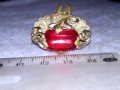 СТАРИНЕН МАЙСТОРСКИ СКЪПОЦЕНЕН АР НУВО ПОСРЕБРЕН ПРЪСТЕН с ГОЛЯМ ЮВЕЛИРНО ФАСЕТИРАН ГРАНАТ 37140, снимка 17