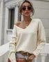 Дамски широк пуловер с маншети и копчета, 5цвята , снимка 4