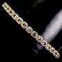 925 Сребърна гривна с танзанити 3мм, снимка 1
