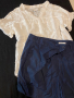 Тъмно сини къси панталони и Бяла блуза - Л, снимка 4