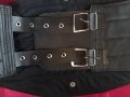 Черен кожен широк колан с капси , снимка 6