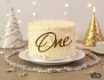 One Първи една гонина годинка надпис страничен акрил златист топер декор украса за торта рожден ден, снимка 4