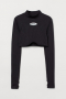 Скъсена блуза с дълги ръкави, снимка 1 - Блузи с дълъг ръкав и пуловери - 36309913