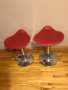 Продавам 2бр употребявани бар стола с червена изкуствена кожа , снимка 1 - Столове - 42487647