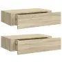 vidaXL Стенни рафтове с чекмеджета, 2 бр, дъб, 40x23,5x10 см, МДФ, снимка 1