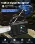  Roxicosly 12000 mAh радио с манивела DAB/DAB+/FM с Bluetooth 5.0 аварийно радио с фенерче, снимка 2