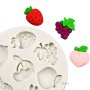 7 плодове плод ягода грозде череши банан ананас слива силиконов молд форма фондан шоколад, снимка 3