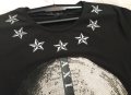 УНИКАЛНА черна мъжка тениска с череп с черни и сребристи камъчета, снимка 2