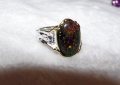 925 сребърен пръстен с огнен опал 16х11мм подходящ за подарък, снимка 3