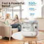 Овлажнител 5 L 360° гъвкава дюза ултрашумна – Бял, снимка 3