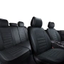 Кожена Тапицерия за кола, Калъфи за седалки 5 части, черно/черно, снимка 1