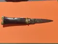 🔪 СТАР АВТОМАТИЧЕН НОЖ С ЧИРЕНИ БИВОЛСКИ РОГ, снимка 2