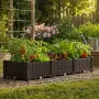Модулна повдигната леха 120x40x22 см – За зеленчуци, билки и цветя, UV устойчива, кафява, снимка 2