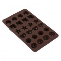 Силиконова форма за шоколадови бонбони (24 позиции) 24x18,5x2,5 см, снимка 2 - Форми - 35671477