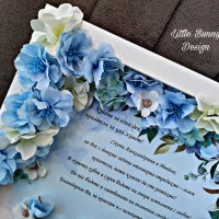 Декорирана рамка с цветя - подарък към кумове, снимка 2 - Подаръци за сватба - 41842148