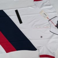 Дамска памучна поло блуза в бяло, тъмносиньо и червено Felix Hardy - XL, снимка 5 - Блузи с дълъг ръкав и пуловери - 42604761