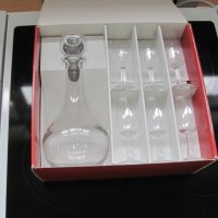 чаши и бутилка комплект - сервиз за аперетив кристално стъкло, снимка 6 - Сервизи - 40938418