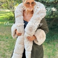 Зимно палто с ДВЕ лица парка/ палто топло и меко с огромна качулка, снимка 5 - Палта, манта - 42417613