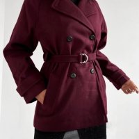 Велурено палто в бордо  , снимка 3 - Палта, манта - 41859138