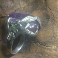 Сребърен пръстен с Аметрин и Смарагди, снимка 2 - Пръстени - 41407835