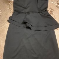 Страхотна пеплум черна еластична официална вечерна къса коктейлна рокля , снимка 6 - Рокли - 35788836