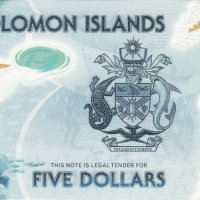 ❤️ ⭐ Соломонови Острови 2019 5 долара UNC ⭐ ❤️, снимка 2 - Нумизматика и бонистика - 42200434