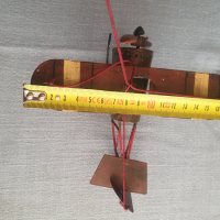Старинен ръчно изработен метален самолет-окопно изкуство, снимка 5 - Антикварни и старинни предмети - 44586853