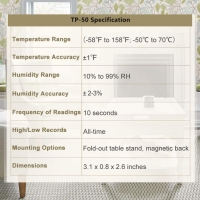 Термохигрометър ThermoPro TP-50 измерва температура /-20°C до 70°C/ и влажност /10% до 99%/, снимка 7 - Друга електроника - 36062867