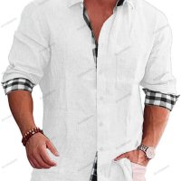 Мъжка карирана риза с дълъг ръкав. Големи размери, 10цвята, снимка 6 - Ризи - 41243720