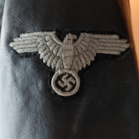 Schwarzer SS-Trenchcoat ww2(кожено военно палато на немски офицер), снимка 2 - Антикварни и старинни предмети - 36104584