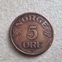 Монета. Норвегия. 5 оре . 1952 година., снимка 3 - Нумизматика и бонистика - 41772901