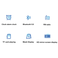 Цифров будилник с блутуут високоговорител, радио и температура на стаята, снимка 9 - Други стоки за дома - 44280487