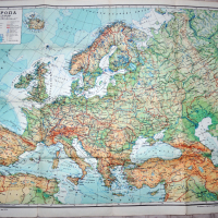 Карта на Европа 1955, снимка 1 - Други ценни предмети - 36367295