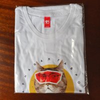Тениска  с котка 100 години Карнавал Габрово, снимка 1 - Тениски - 41244497