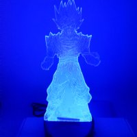 Dragon Ball Super Saiyan God Goku Екшън фигурки 3D настолна лампа 7 променящи цвета нощна лампа, снимка 10 - Настолни лампи - 40412279