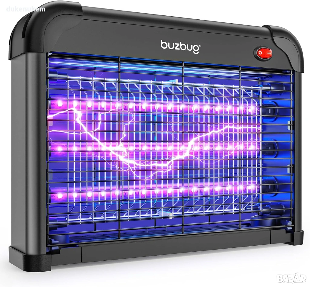 Електрическа LED лампа против комари и мухи 3800V с 3 UV LED крушки, снимка 1