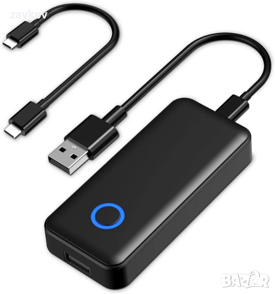 Sanyee Wired to Wireless Carplay & Android Car 2 in 1 адаптер, снимка 1