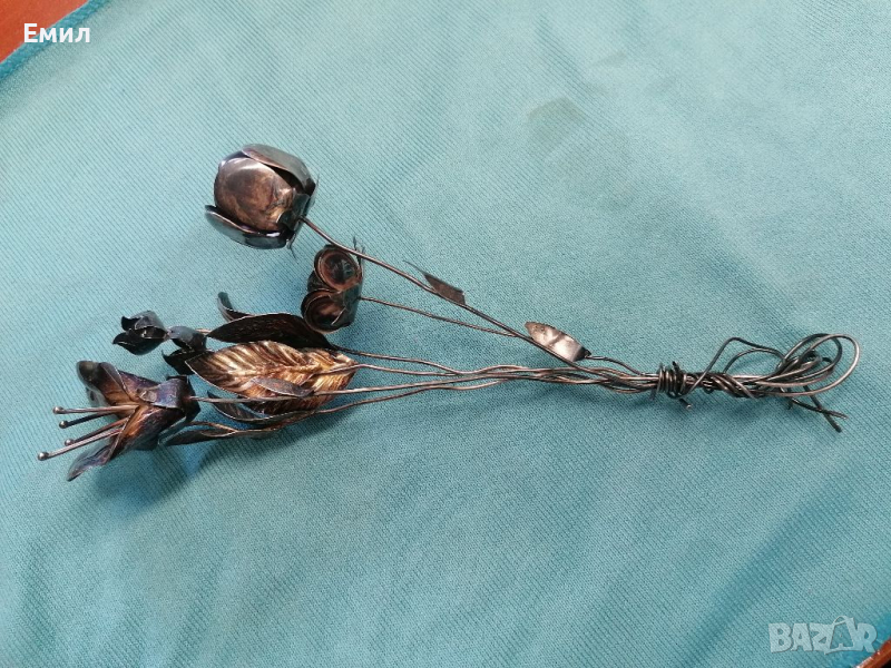 Антикварен сребърен букет , снимка 1