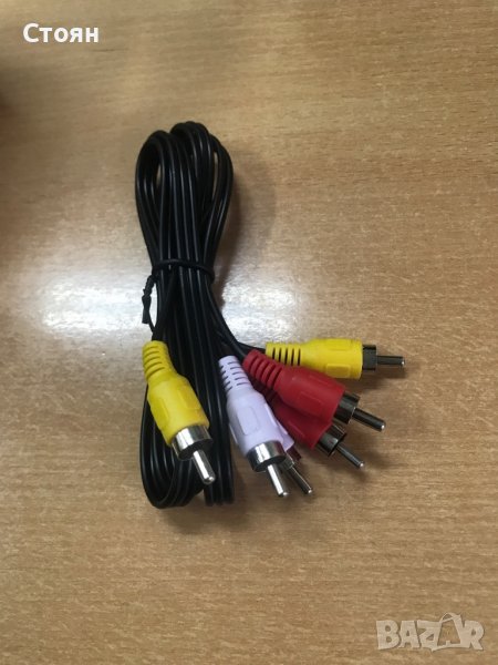 3-пинов RCA към 3-пинов RCA кабел DTH DVD към телевизор, снимка 1