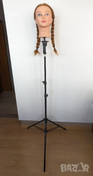 Нова регулируема метална стойка / статив за тренировъчна фризьорска глава 190см, снимка 1