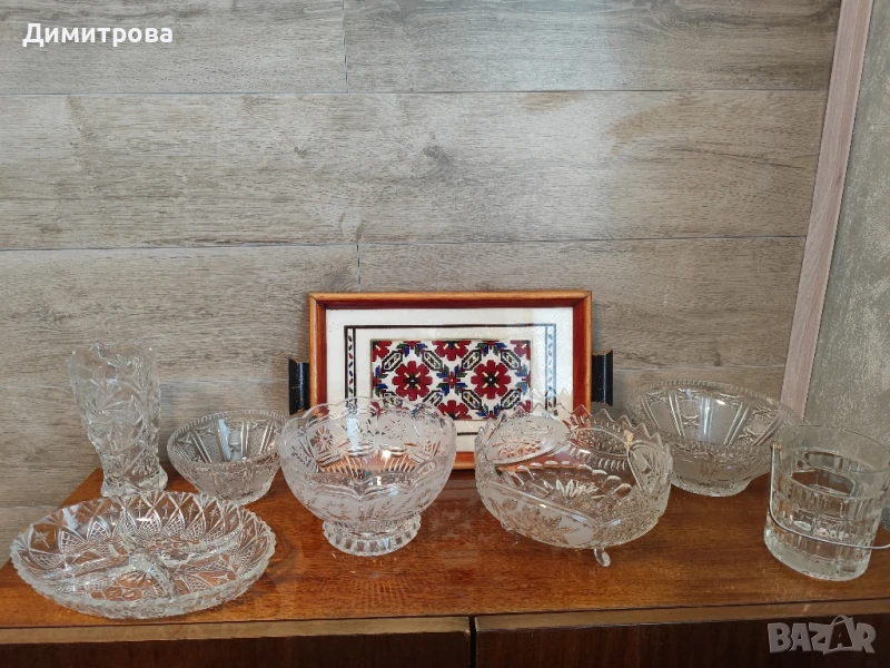 Кристални купи,чинии,ваза,чаши, снимка 1