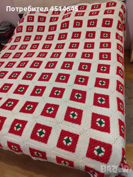 Плетена покривка за легло 160/200, снимка 1