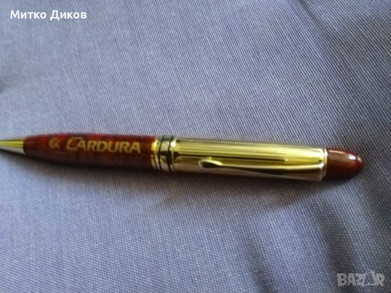 Дебела маркова метална химикалка ролер Кардура дебел пълнител, снимка 1